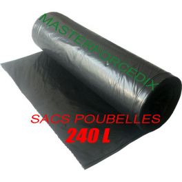 Sac poubelles 240 litres noirs 40 microns basse densité x 100