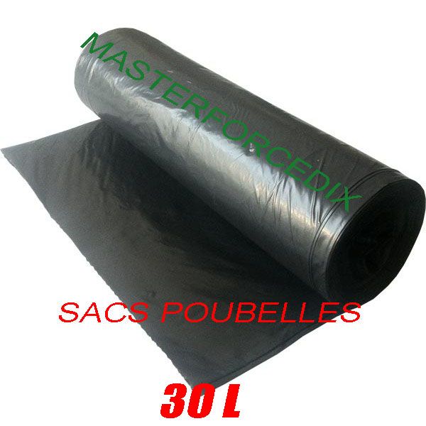 Sacs poubelles noir 30 L hD 14 microns x 500