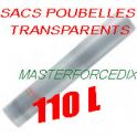 Sacs poubelles 110 L transparent BD 40 microns x 200