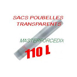 Sacs poubelles 110 L transparent BD 40 microns x 200