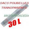 Sacs poubelles 30L transparentsx 500  12 microns