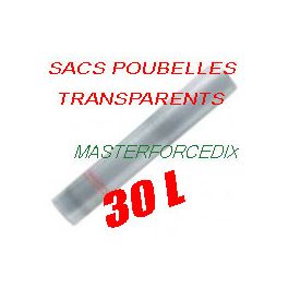 Sacs poubelles 30L transparentsx 500  12 microns