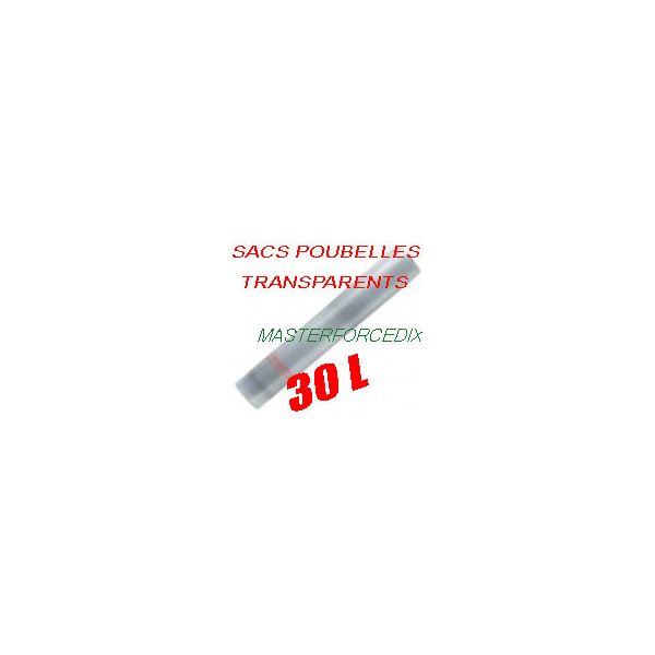 Sacs poubelles 30L transparentsx 500  12 microns