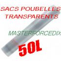 Sacs poubelles 50 L transparentsx500 16 microns