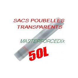 Sacs poubelles 50 L transparentsx500 16 microns
