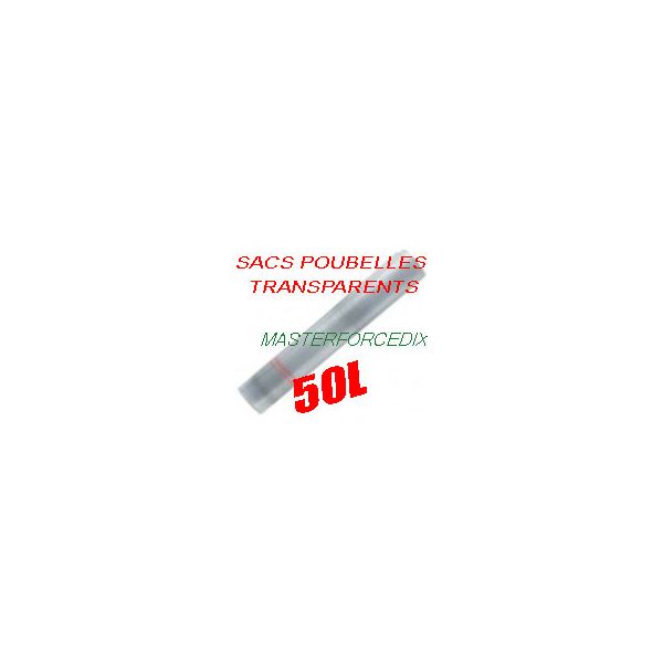 Sacs poubelles 50 L transparentsx500 16 microns