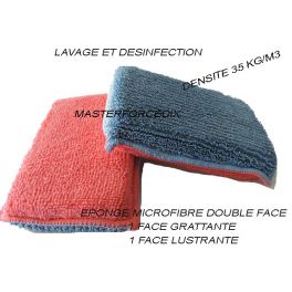 Eponge Microfibre X 2 Double Face ESSUYAGE NETTOYAGE bleu/rouge Sans Traces