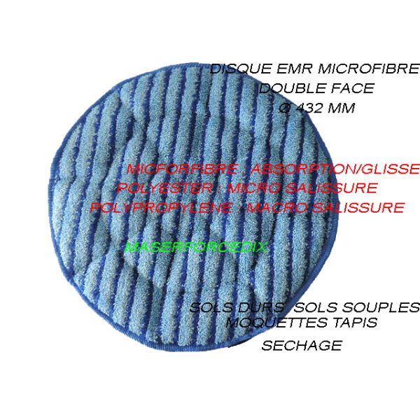 Disque Ø 432  MICROFIBRE EMR Double Face TRICOMPOSTION 