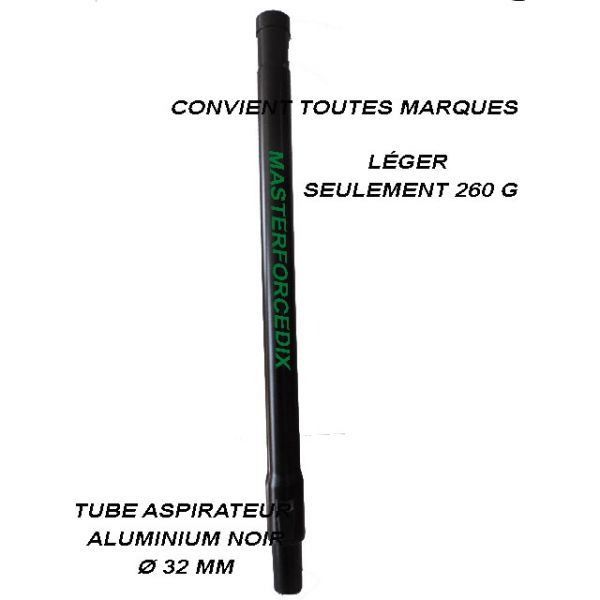 Tube aspirateur Noir aluminium ultra-léger, Ø 32 2 x 50 cm   