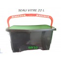 SEAU VITRE 22 L + COUVERCLE anti-gouttes