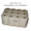 Essuies-mains Mini Rouleau X 12 Maxi Contenance  pure ouate 2 plis  